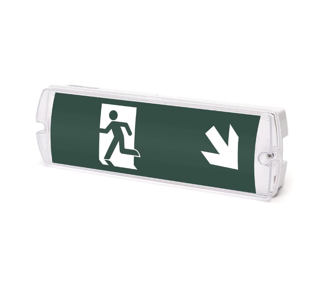 B.V.  - LED Nouzové svítidlo EMERGENCY EXIT LED/4W/230V IP65 6500K 600mAh