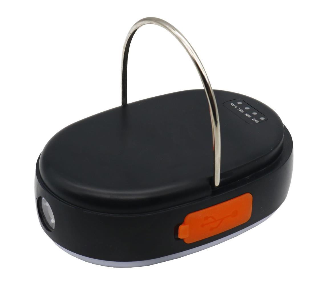 LED Stm. lampa s funkcí powerbanky LED/1W/5V 3000-6500K IPX4 4000 mAh černá