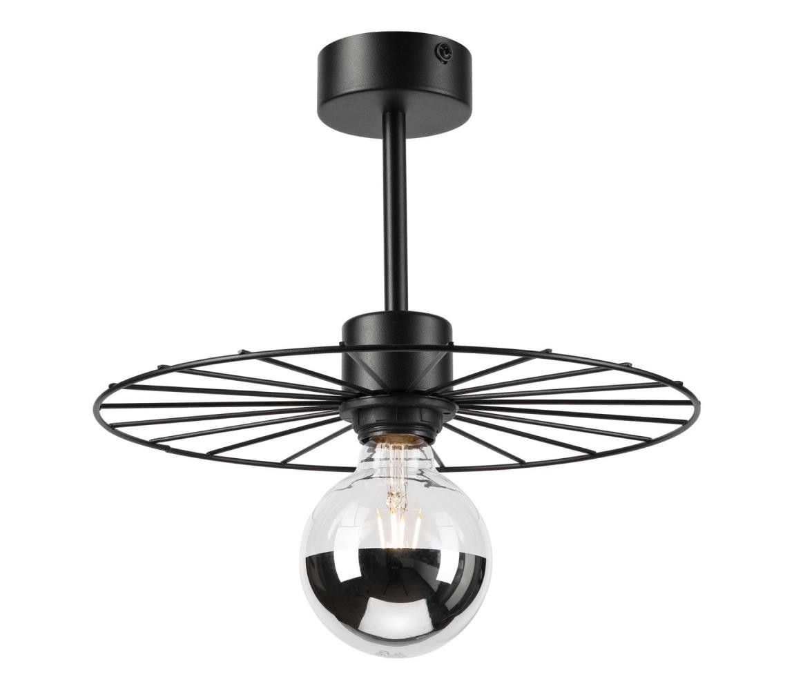 Lustr na tyči MONTANA 1xE27/15W/230V pr. 30 cm černá