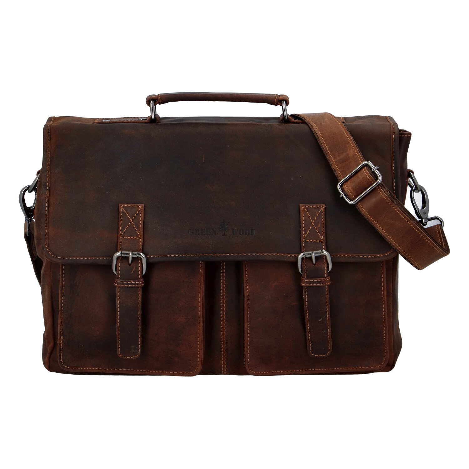 Pánská kožená aktovka hnědá - Greenwood Belver hnědá