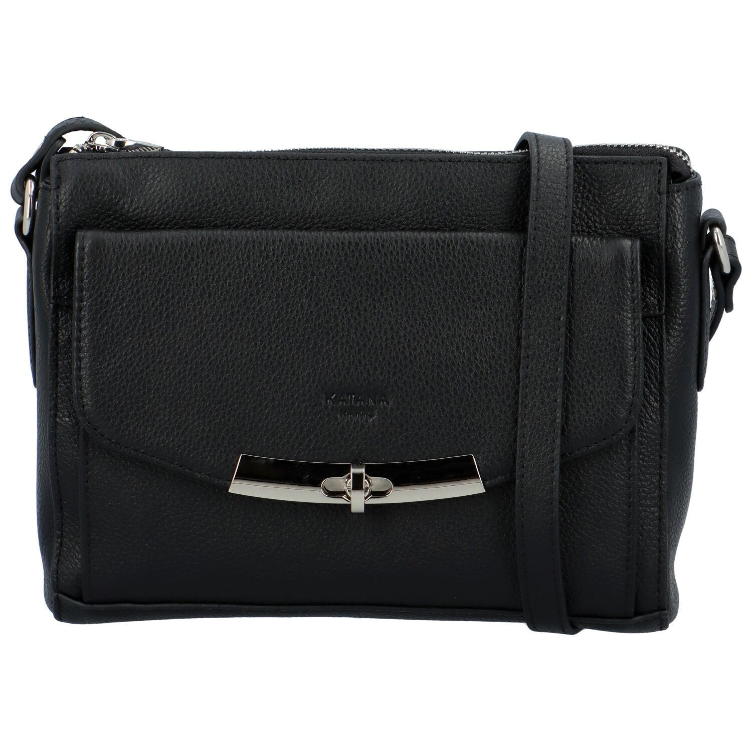 Dámská kožená crossbody kabelka černá - Katana Berisitty černá