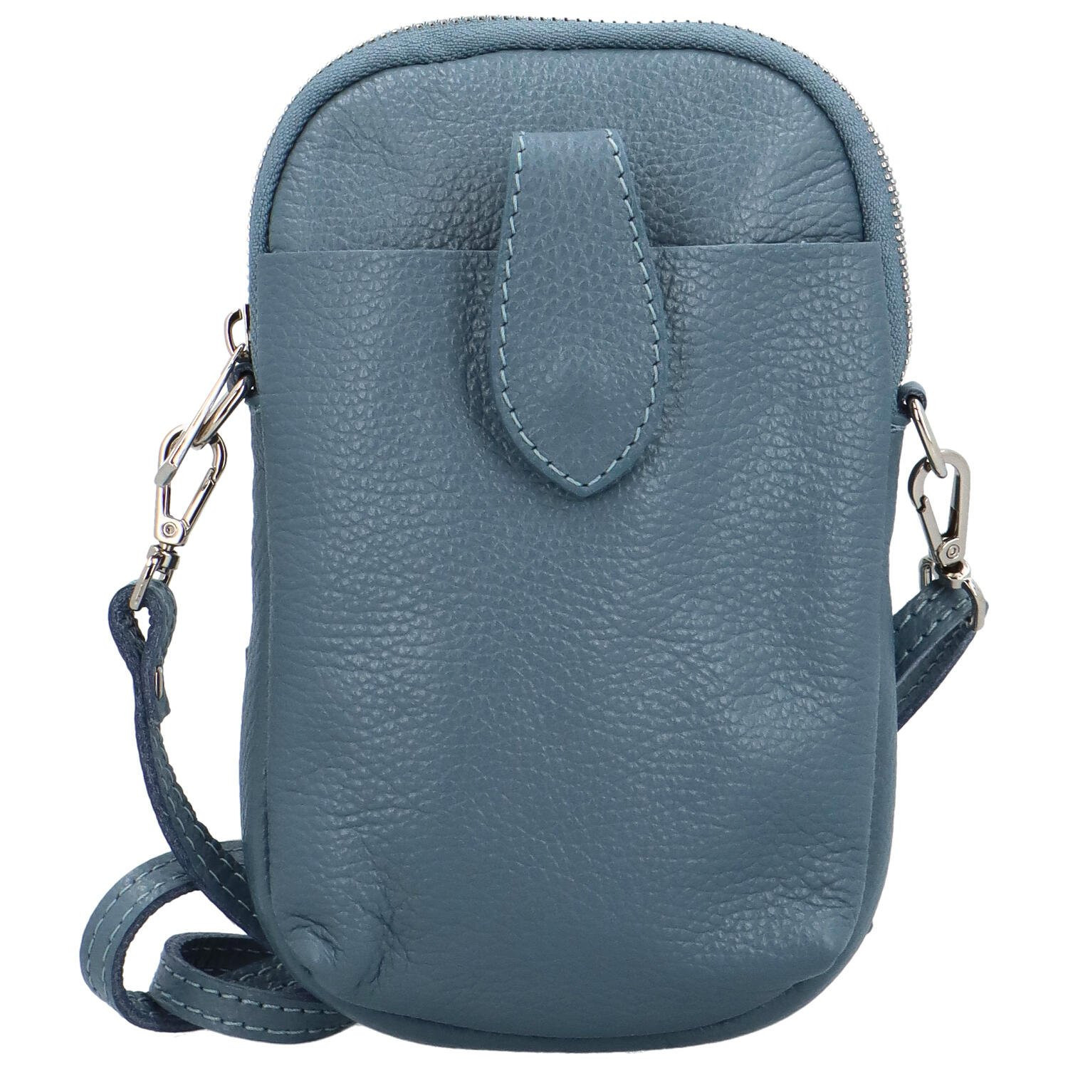 Dámská kožená crossbody kabelka džínově modrá - Delami Vannessa modrá