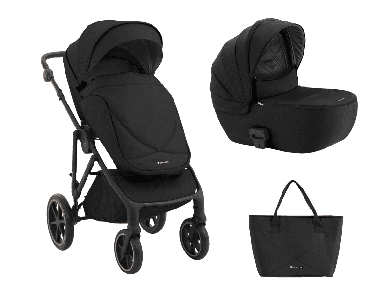 KikkaBoo Kočárek Thea 2v1 Black 2024 - VÝPRODEJ DVOREČEK