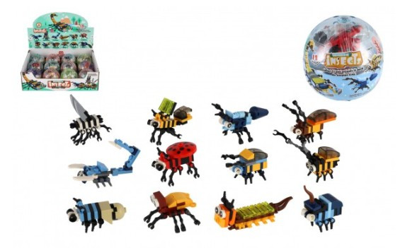 Stavebnice brouk plast 6cm mix druhů v kouli