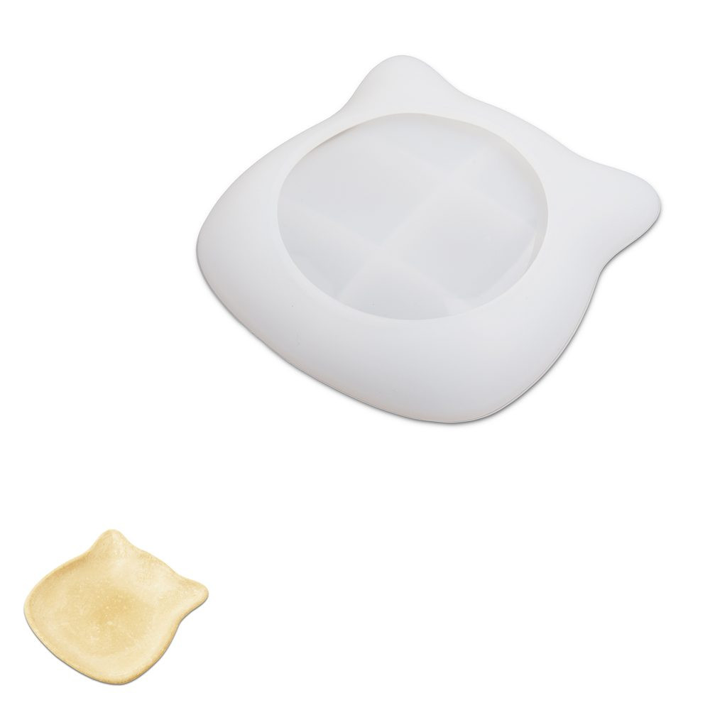 Manumi Silikonová forma pro kreativní hmoty na misku ve tvaru kočičí hlavy 110 x 110 x 20 mm - 1 ks