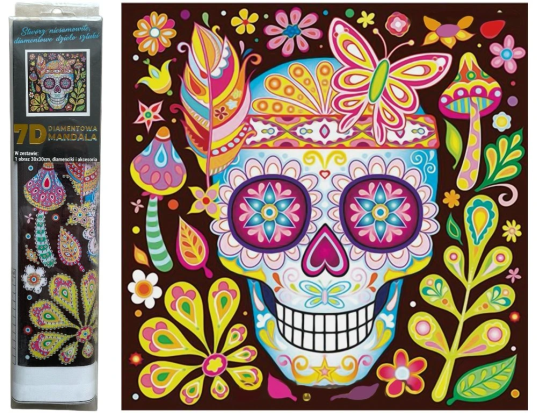 Norimpex Diamantový obrázek 7D - Lebka - 30 x 40 cm - 1006586