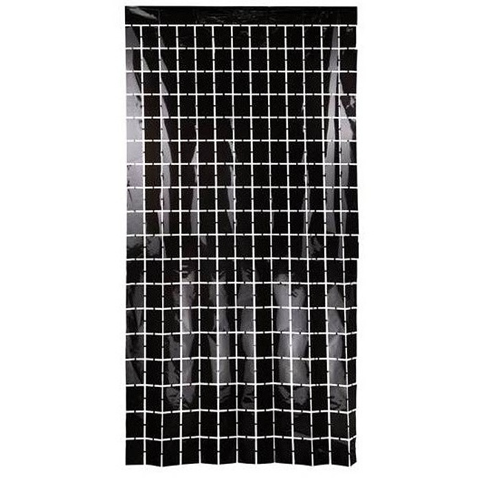 Dekorační fóliový čtvercový závěs černý 100x200