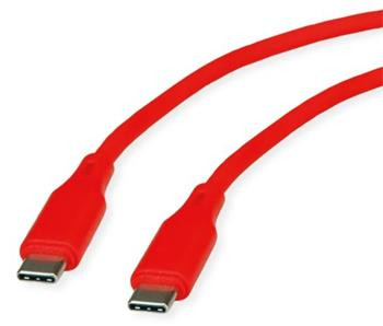 Roline USB 2.0 kabel USB C(M) - USB C(M), silikon, 60W, 1m, červený