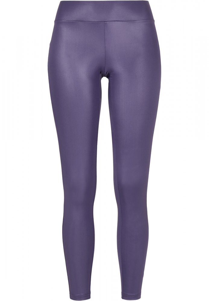 Fialové dámské legíny Urban Classics Imitation Leather 4XL