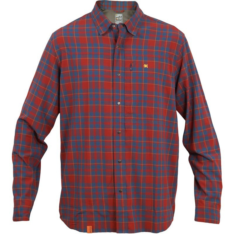 Warmpeace Pánská odolná košile s dlouhým rukávem Warmpeace Tucson Brick red