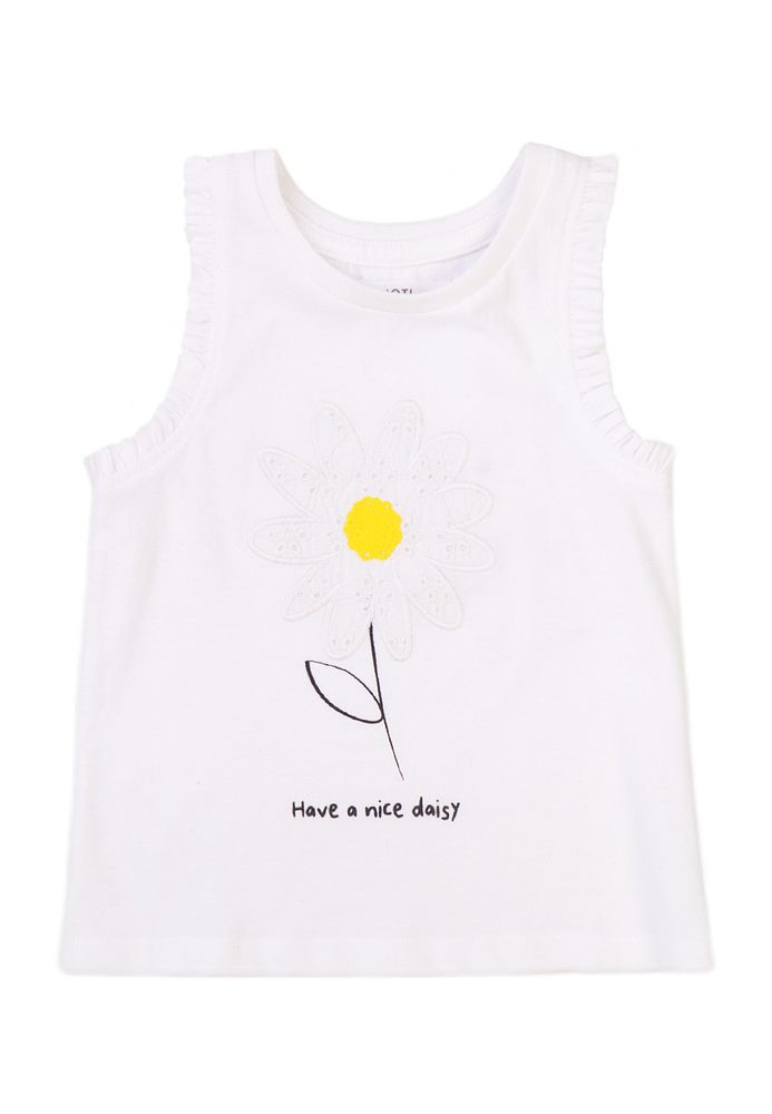 Tílko dívčí, Minoti, Chain 2, bílá - 80/86 | 12-18m