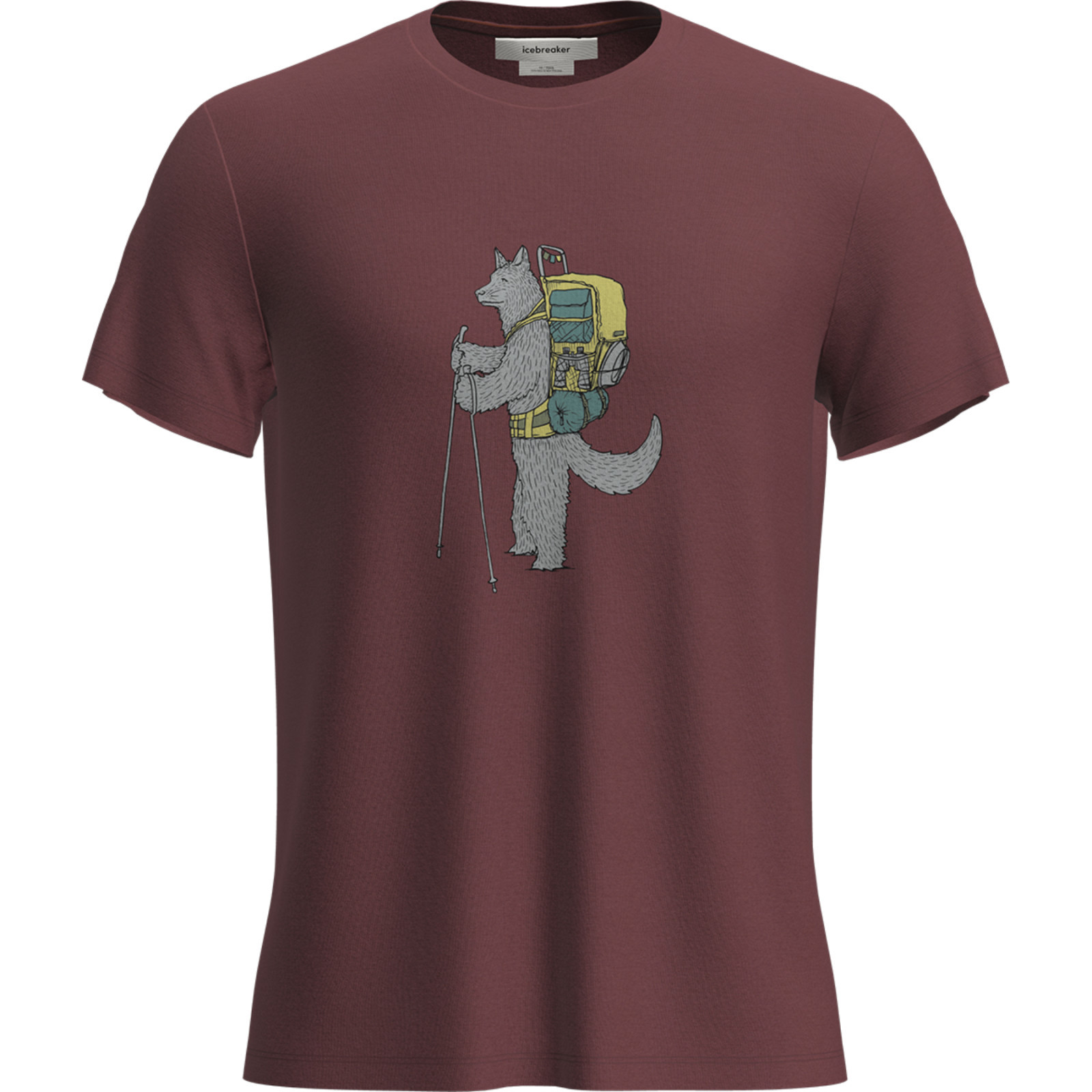 Pánské funkční triko Icebreaker M Mer Core SS Tee Tech Head Velikost: L / Barva: červená