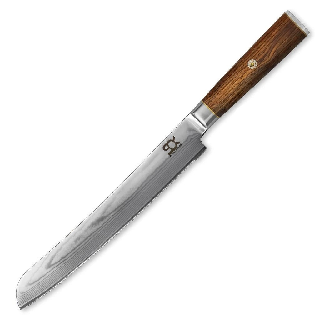 Nůž na pečivo SOK COCOBOLO WHITE DAMASCUS 22 cm, hnědá, Dellinger