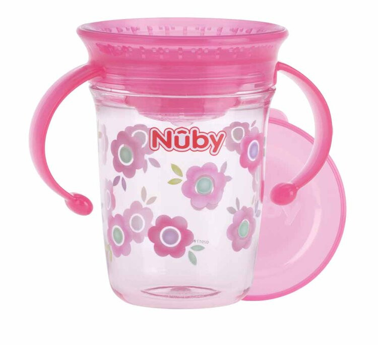 Nûby 360° sippy cup Wonder Cup 240 ml tritan Eastmanu růžová
