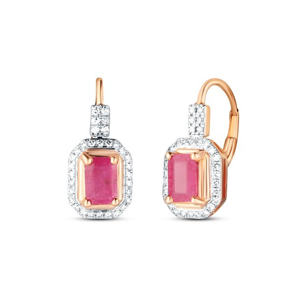 Náušnice s rubíny 534-958-RU5755 3.65g