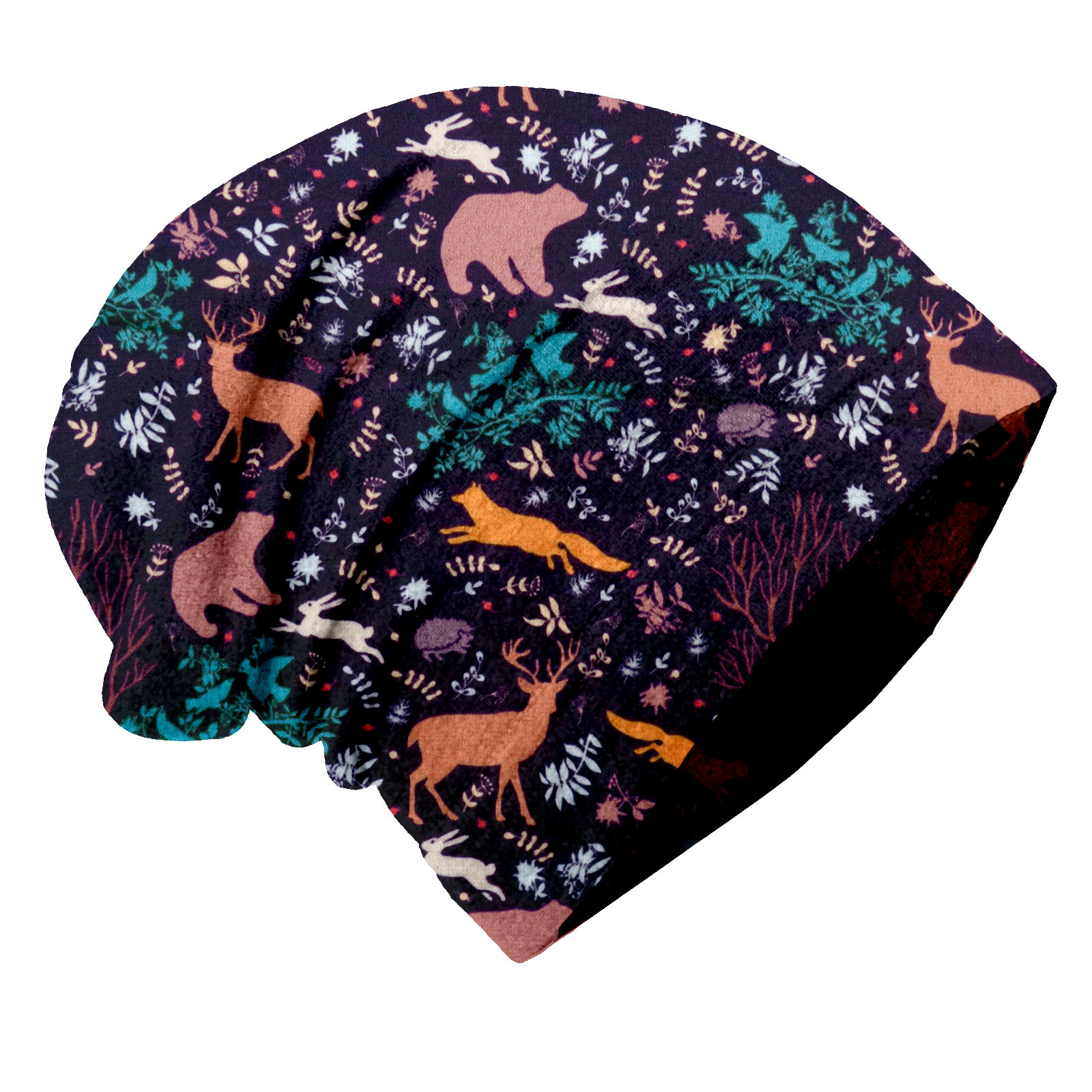 Unuo Unuo, Dětská čepice fleecová spadená, Noční zvířátka Velikost: L 8596227088539