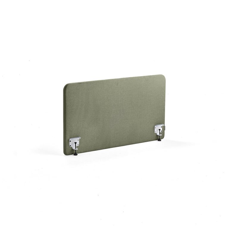 Stolový paraván ZONE, bílé svorky, 1200X650x36 mm, potah Rivet, zelenomodrá