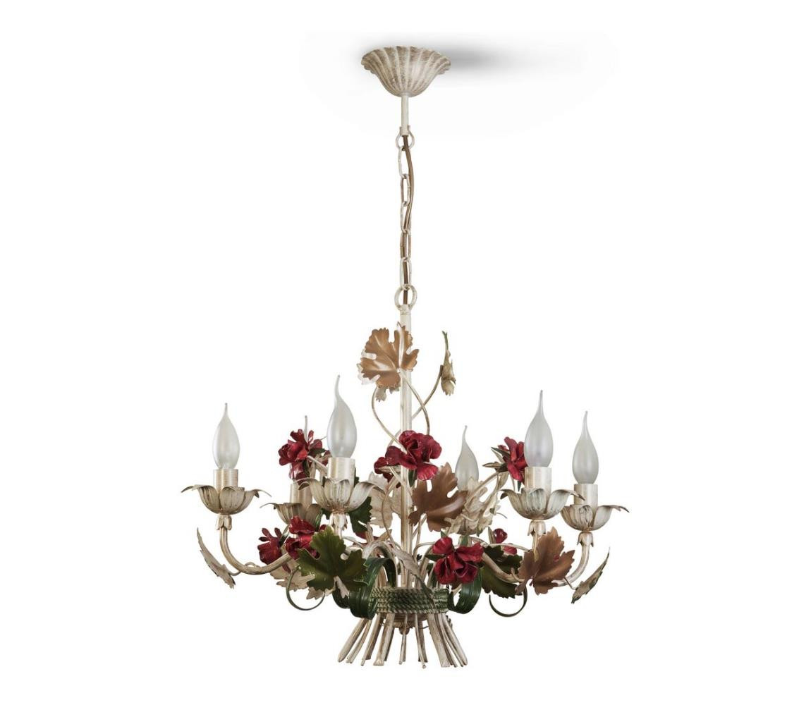 Lustr na řetězu ROSALIA 6xE14/40W/230V