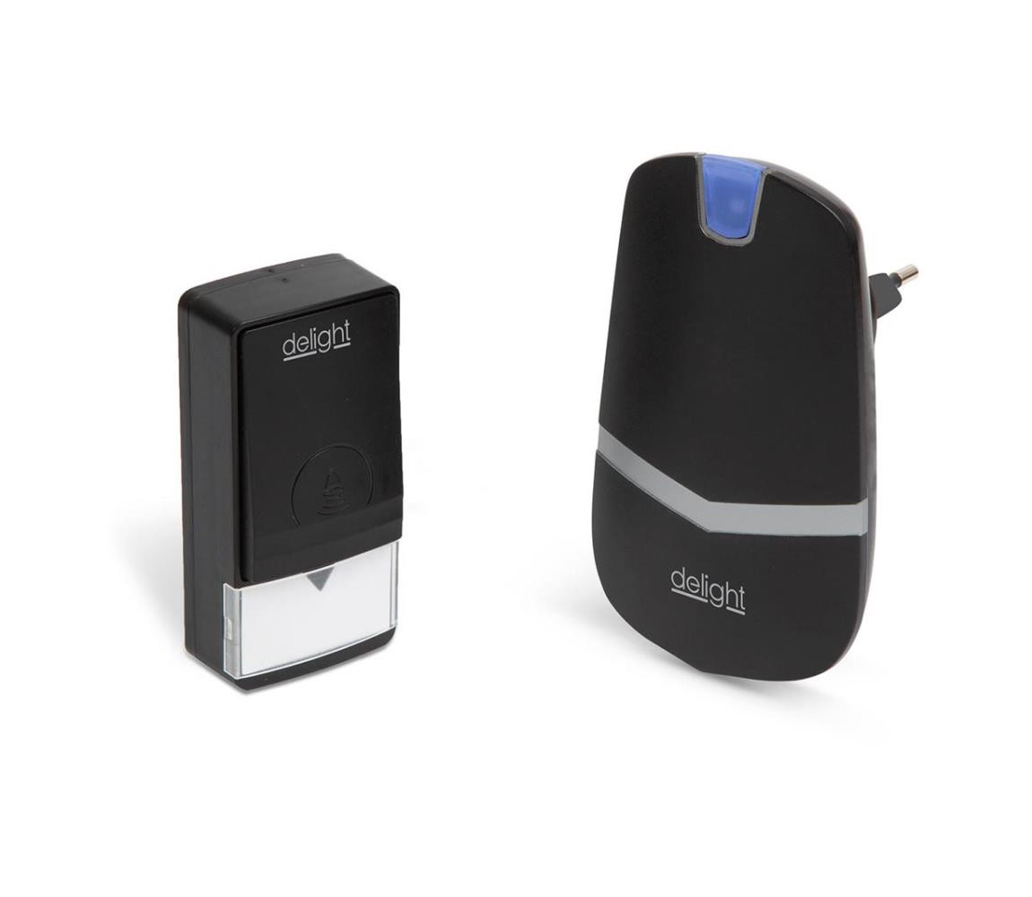 Bezdrátový zvonek do zásuvky 230V IP44 černá