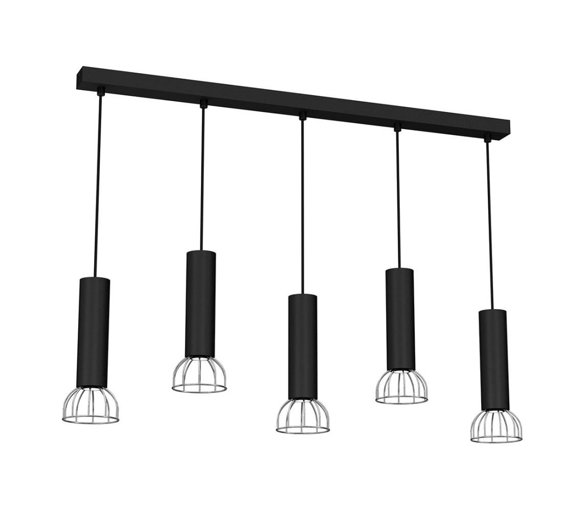 Lustr na lanku DANTE 5xGU10/25W/230V černá/lesklý chrom