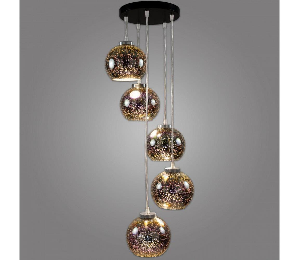 KEMAR Kemar NP/5/W/D3 - Lustr na lanku KULE 3D 5xE27/60W/230V