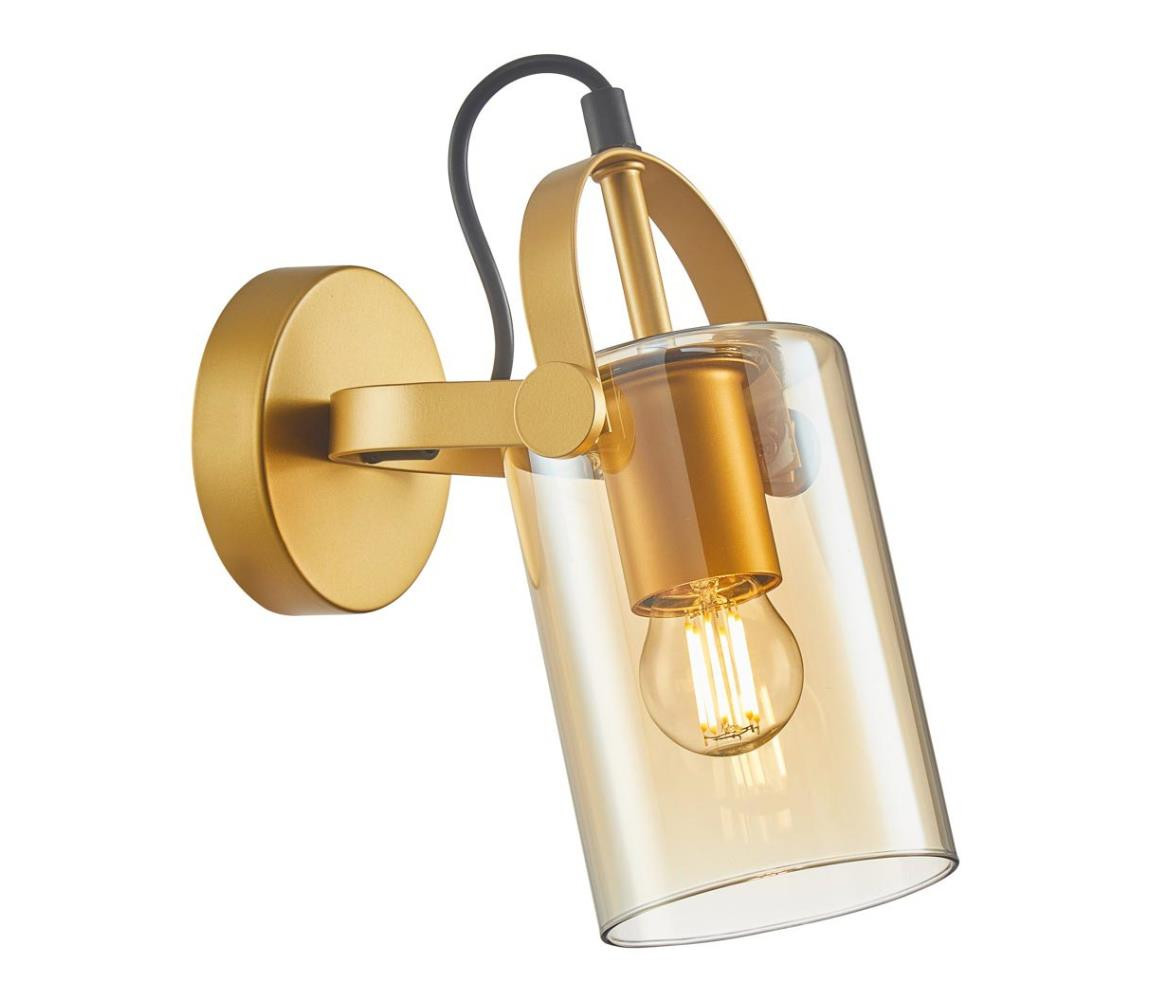 WL-32453-1 GD+AMB -Nástěnné bodové svítidlo NANESMA 1xE27/40W/230V zlatá