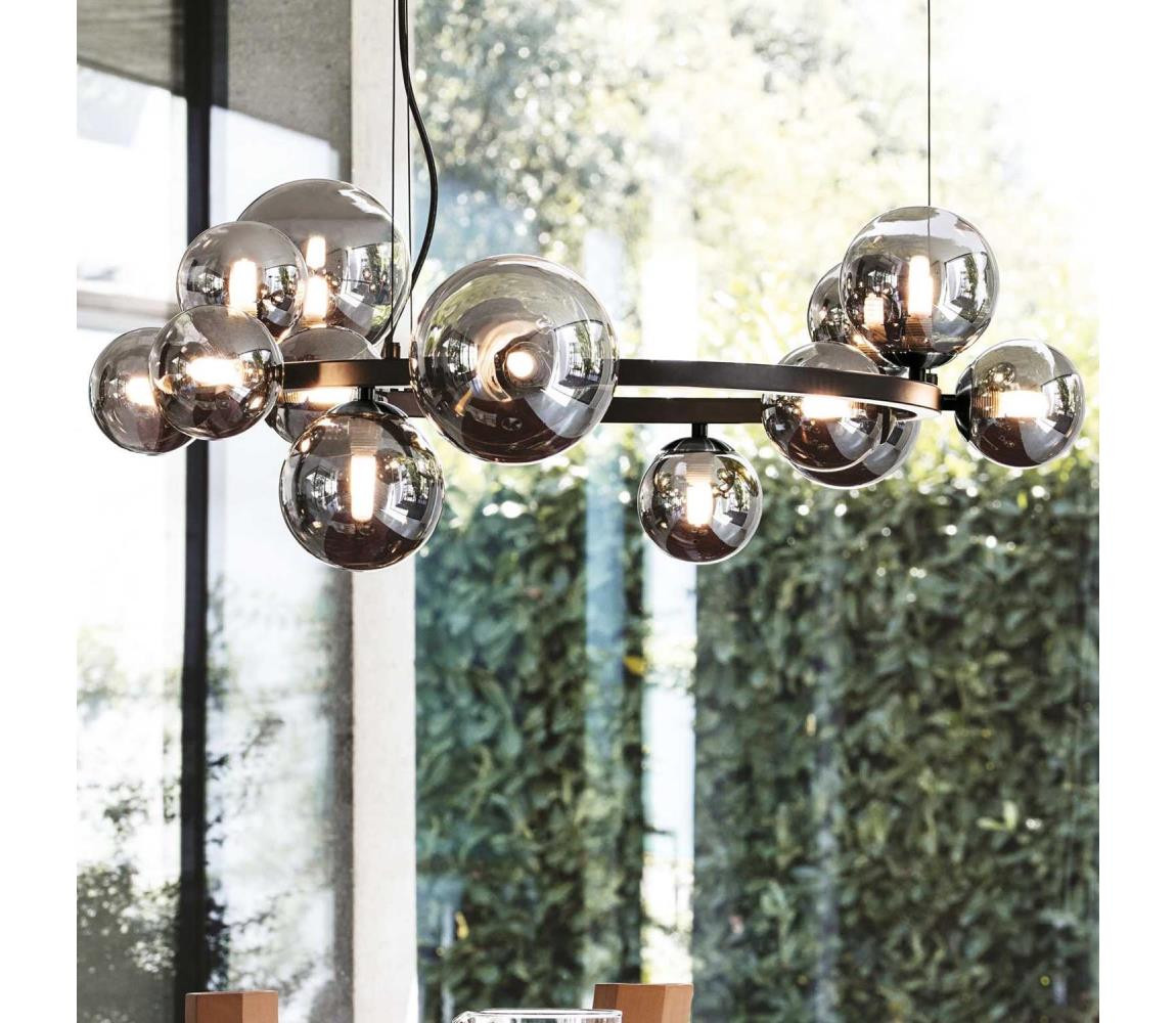 Ideal Lux Ideal Lux - LED Lustr na lanku PERLAGE 11xG9/3W/230V pr. 73 cm černá/kouřová