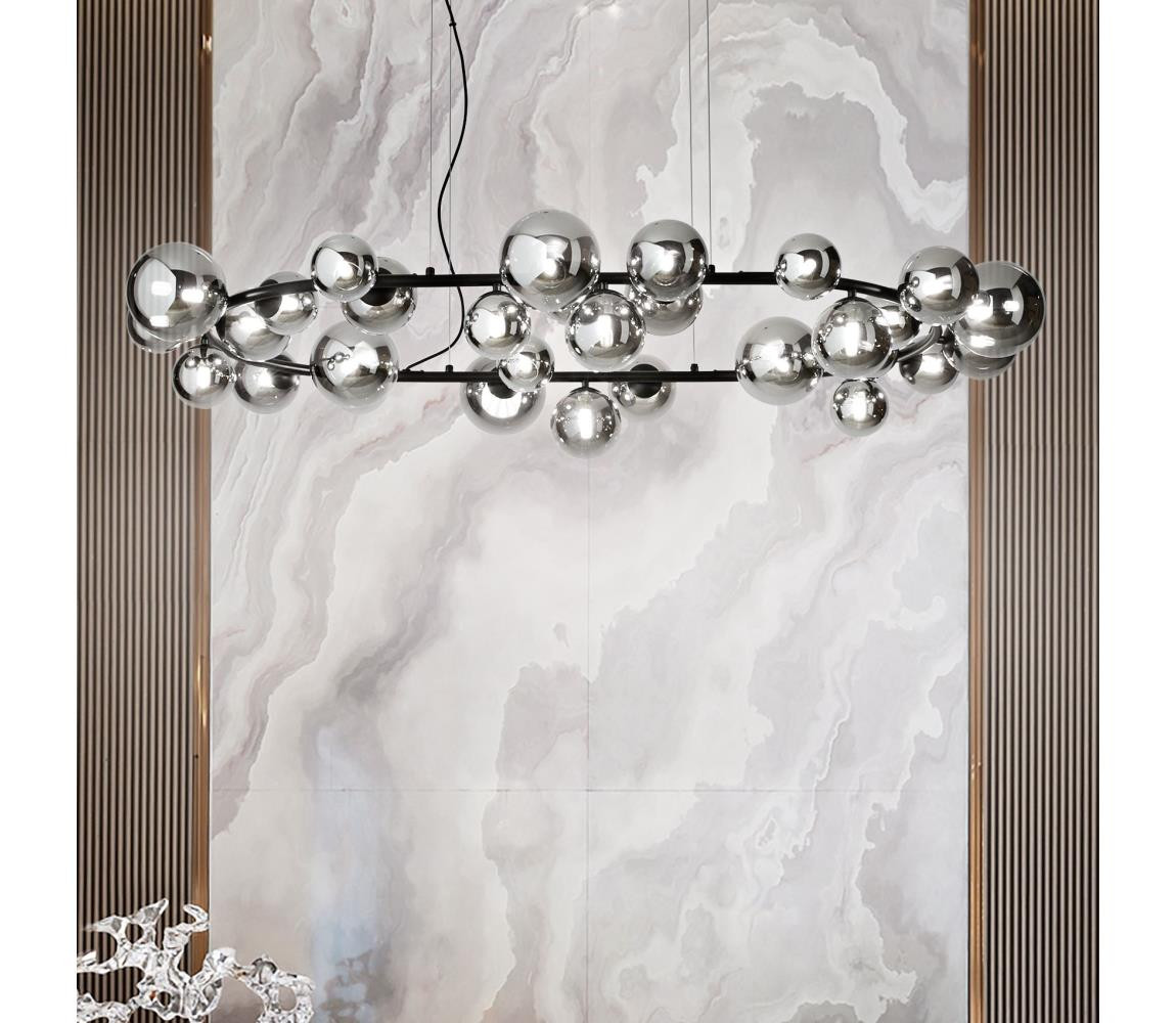 Ideal Lux Ideal Lux - LED Lustr na lanku PERLAGE 30xG9/3W/230V 143 cm černá/kouřová