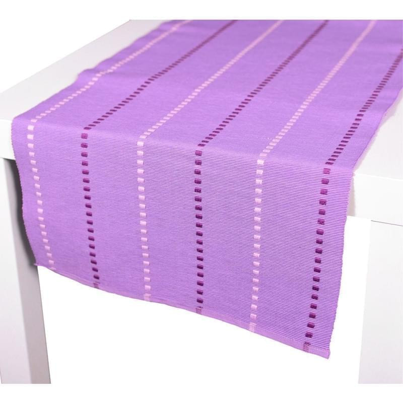 Prostírání bavlněné, Viktoria kostičky, fialové, 40 x 120 cm