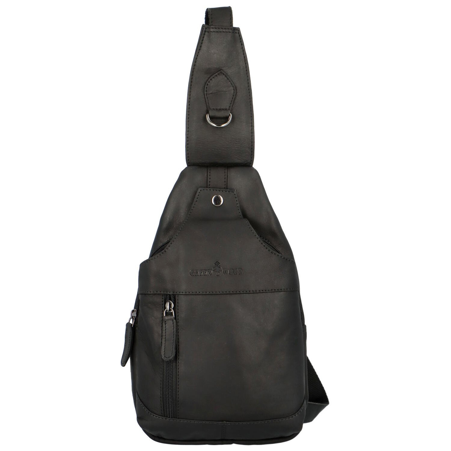 Pánský kožený batoh černý - Greenwood Achym černá