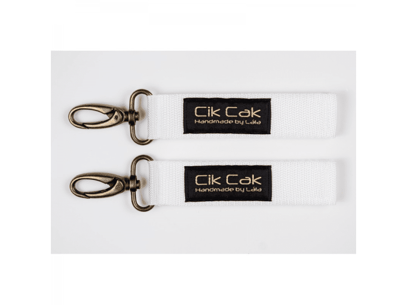 Cik Cak Úchyty na kočárek bílá staromosaz