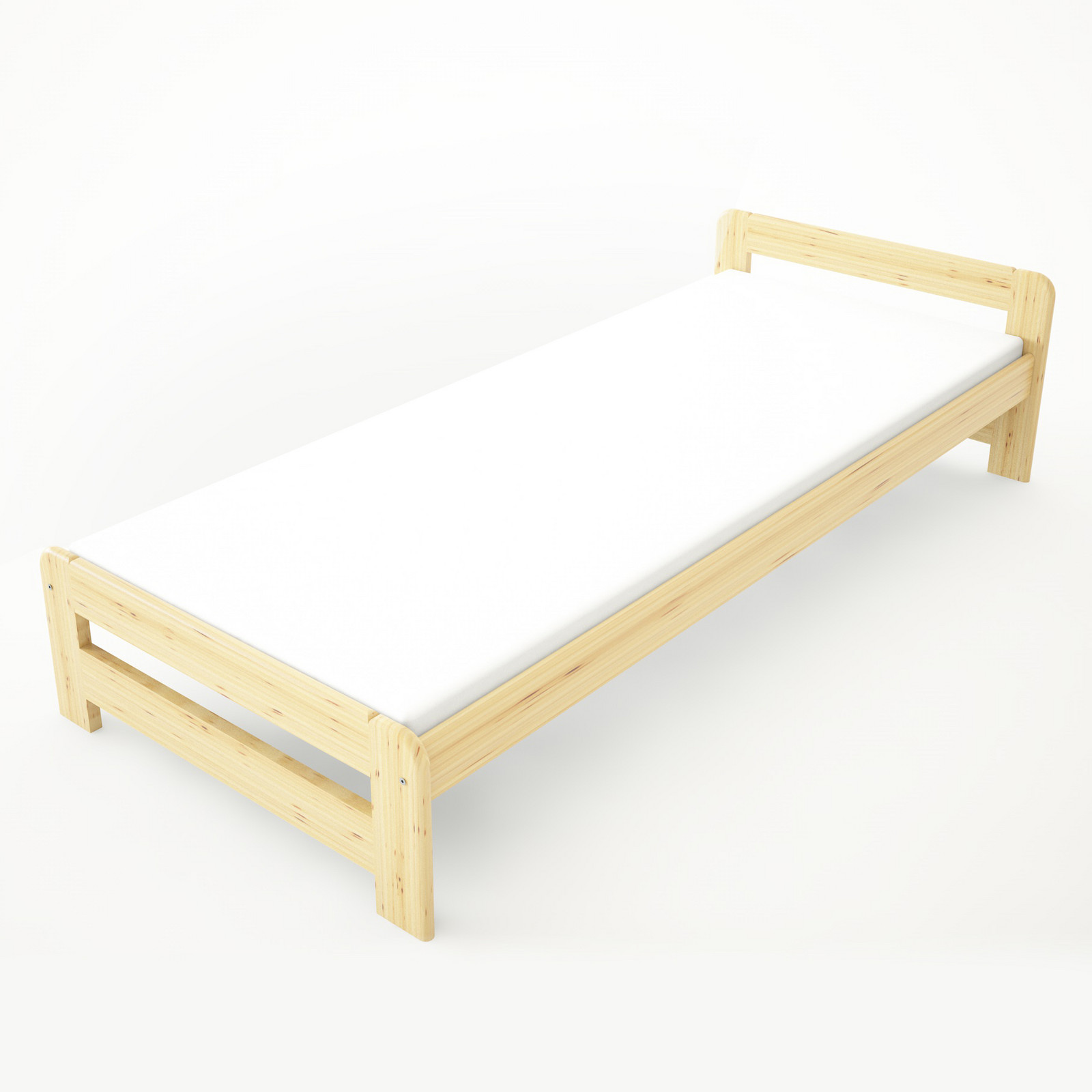 Maxi Postel z masivu Euro 80 x 200 cm, Přírodní