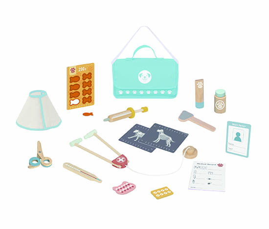 Mamido Mamido Dřevěná veterinární sada v kufříku – Malý veterinář