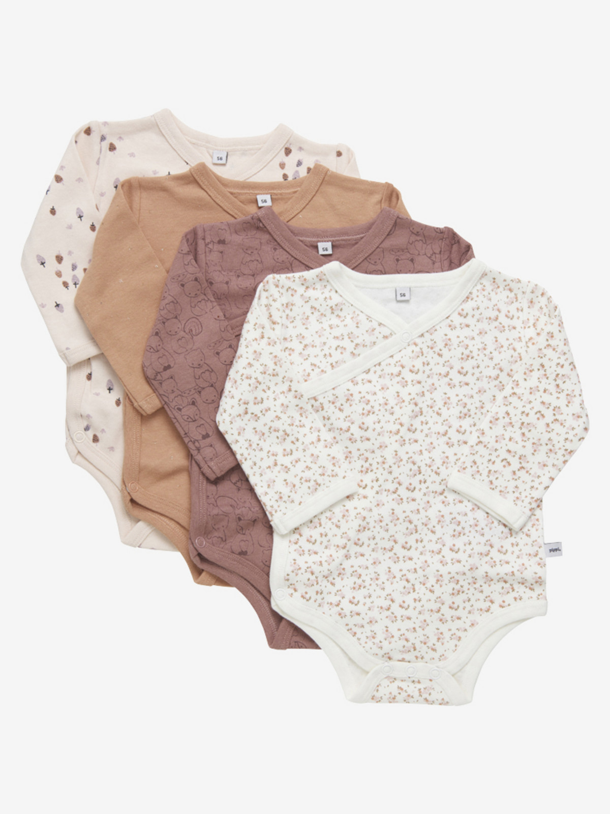 Pippi kojenecké body s dlouhým rukávem OEKO - TEX set 4 ks 4760 - 433 Velikost: 50