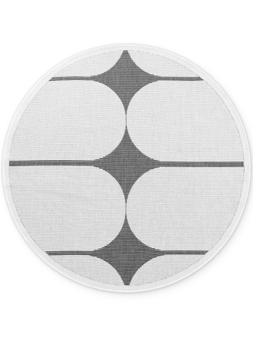 Oboustranný koberec Duet Bowen černý / bílý kruh