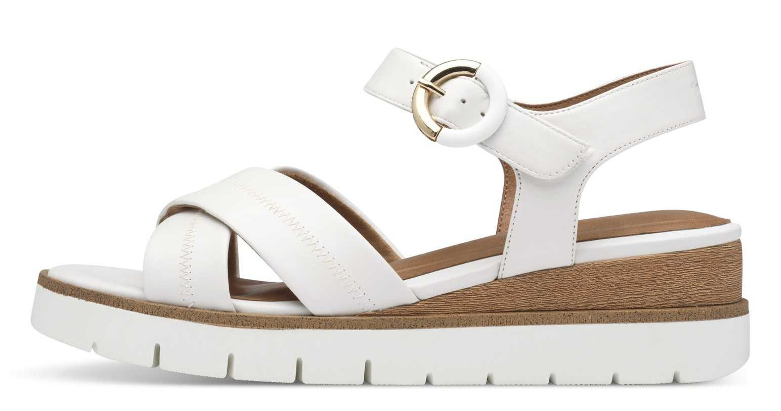 Tamaris 1-28202-42-117 Dámské sandály na klínku bílé 36