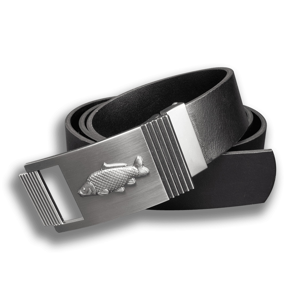 Opasek kožený rybářský Kapr Vruby 4 cm - černý, 100