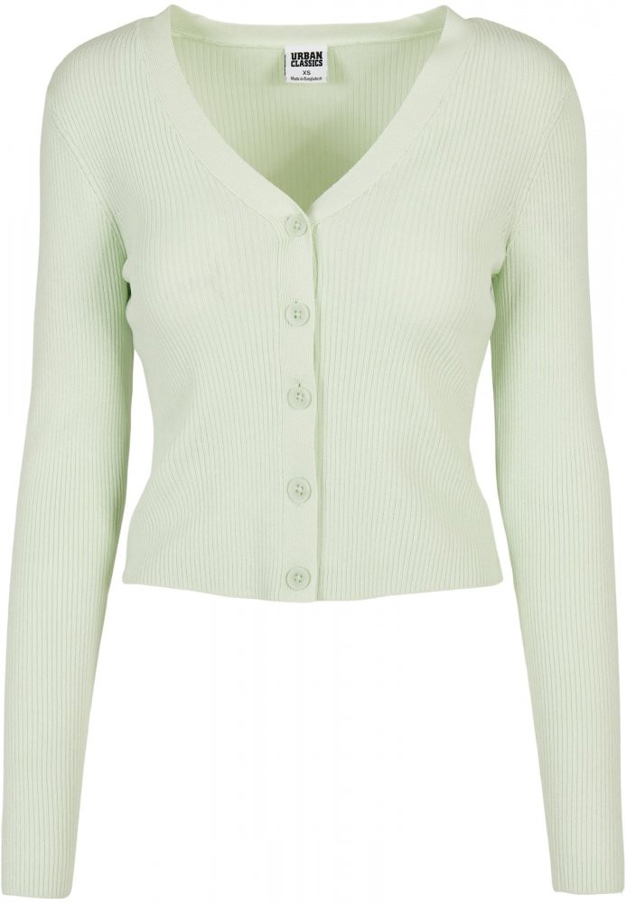 Dámský svetr Urban Classics Ladies Short Rib Knit Cardigan - lightmint XS