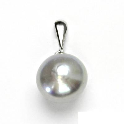 Stříbrný přívěsek, přírodní perla šedá 11-12 mm, přívěšek ze stříbra, P 1299/22
