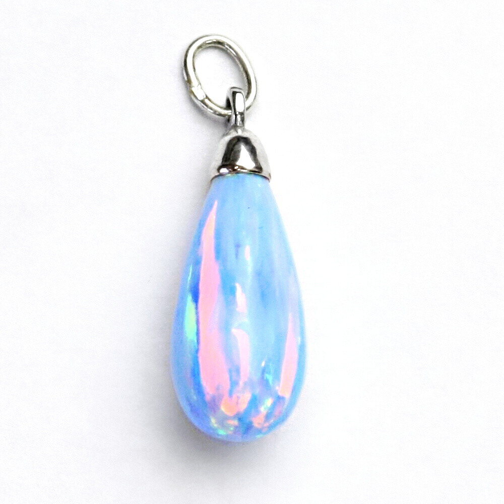 Stříbrný přívěsek, světle modrý opál, přívěsek s opálem, P 41