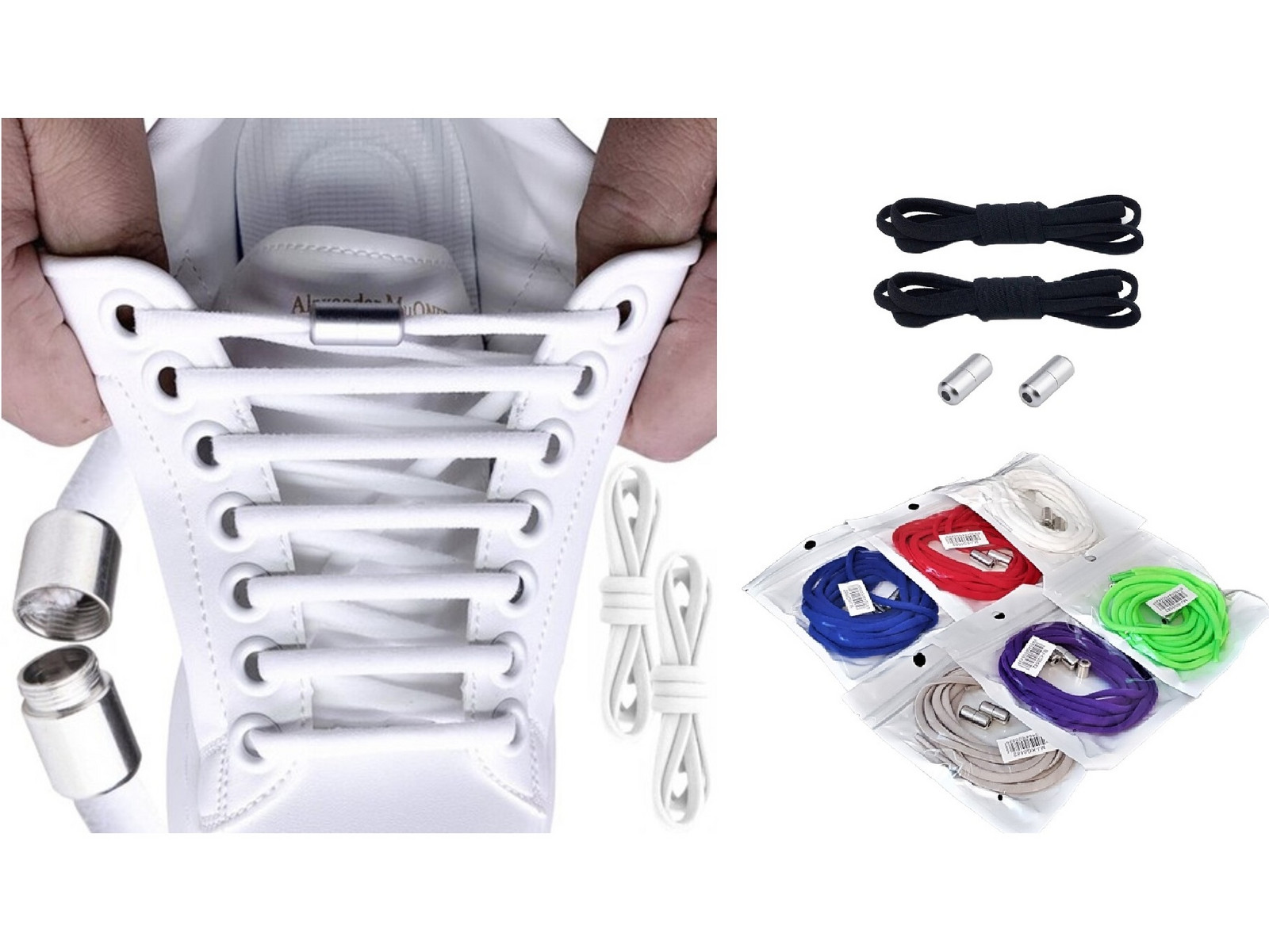 Malatec Elastické tkaničky do bot - bez zavazování Barva: Černá