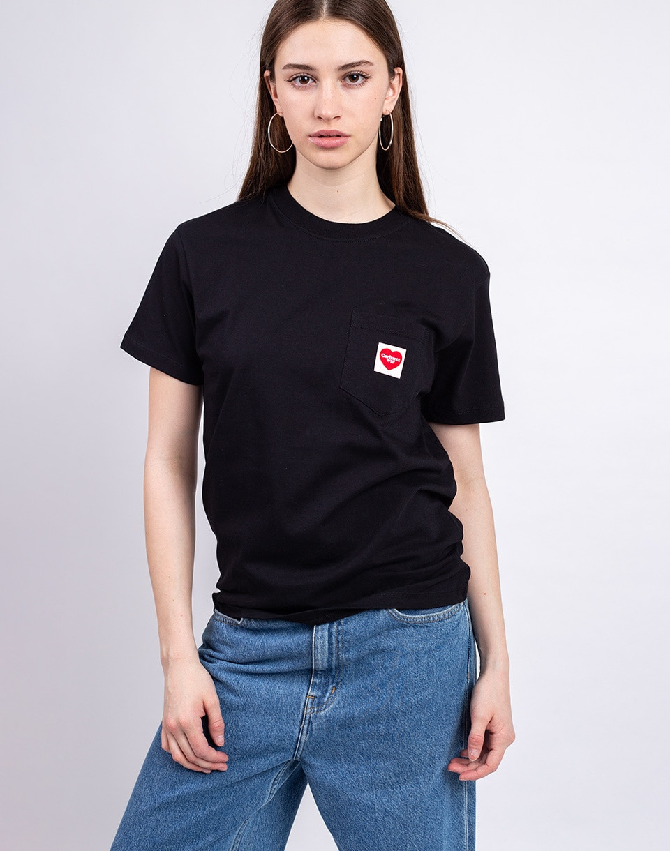 Carhartt WIP W' S/S Pocket Heart T-Shirt Black/Red M