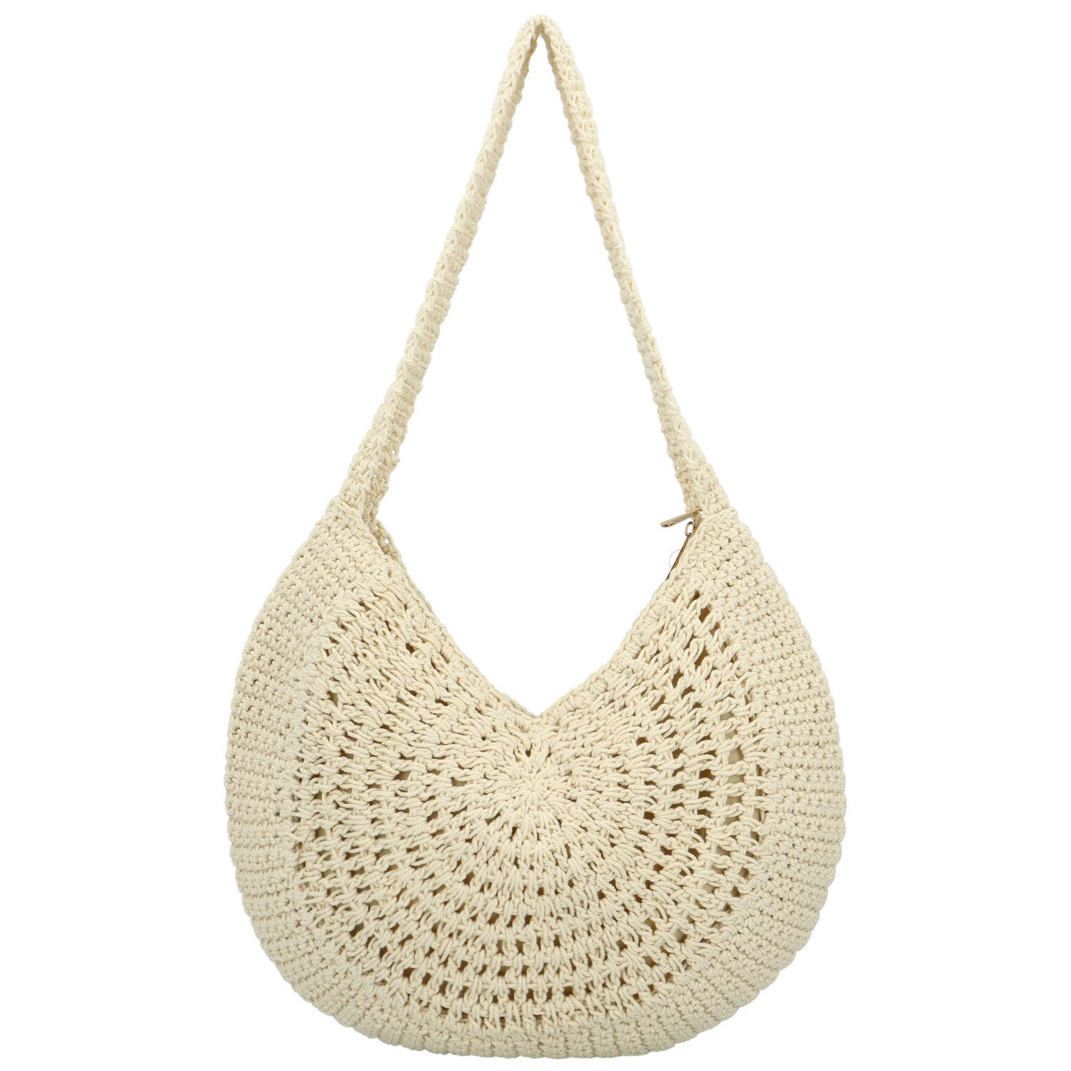 Módní dámská pletená kabelka na rameno Dióna, krémová