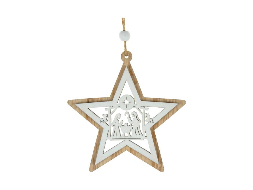 MFP 8886014 Hvězda 3D dřevo 10cm závěs