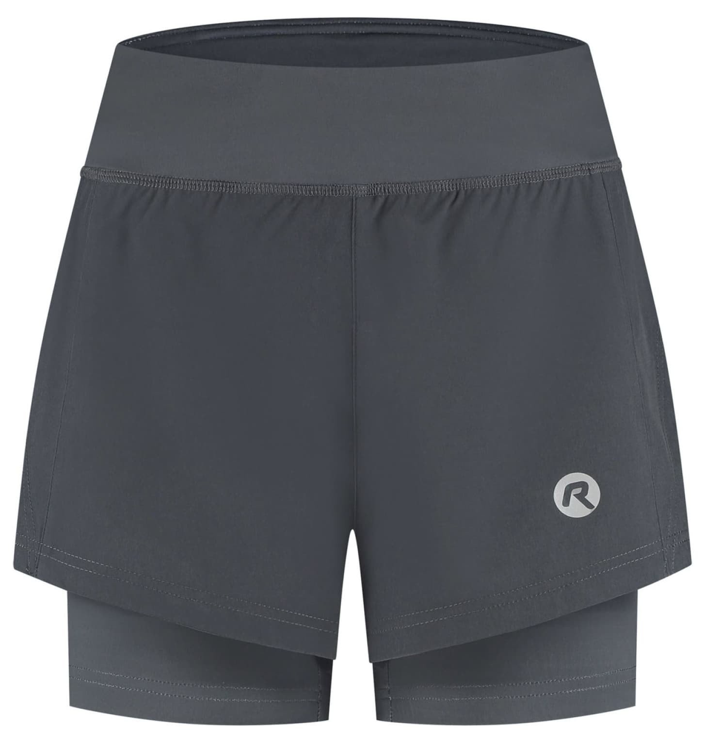 Dámské běžecké šortky 2v1 Rogelli Essential, šedé 2XL