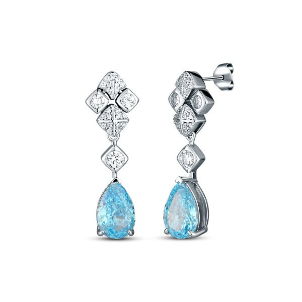 Náušnice se syntetickými kameny 136-391-SM2641 10.85g