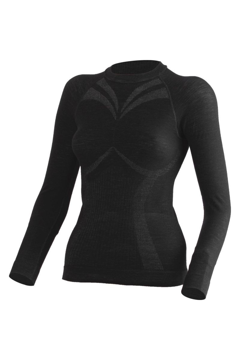 Lasting WATALA 9090 černé bezešvé vlněné triko Velikost: L/XL 8595067811475