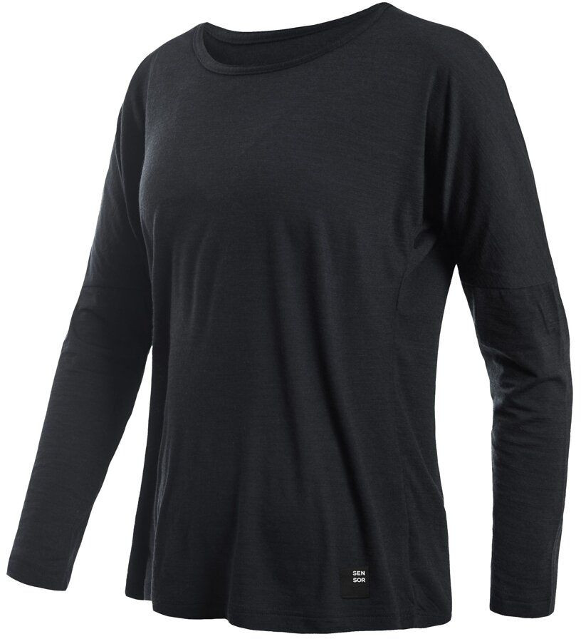 SENSOR MERINO AIR traveller dámské triko dl.rukáv černá Velikost: M 8592837089829