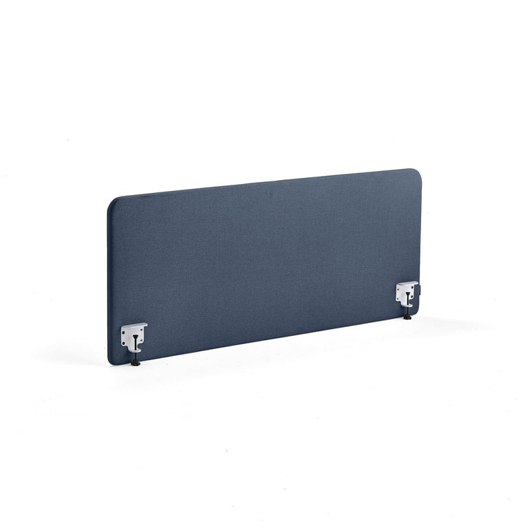 Stolový paraván ZONE, bílé svorky, 1600X650x36 mm, potah Hush, námořnická modrá