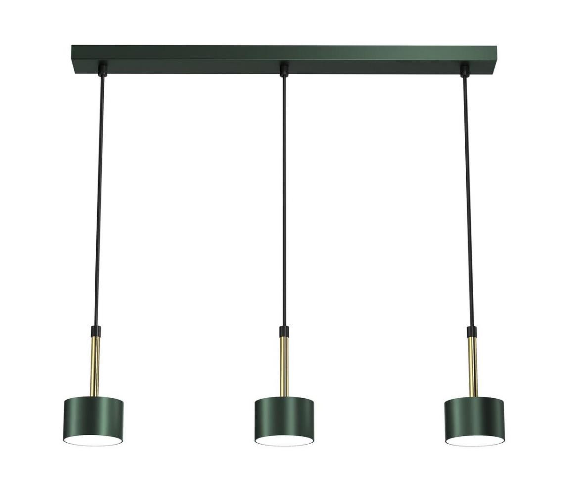 Lustr na lanku ARENA 3xGX53/11W/230V zelená/zlatá